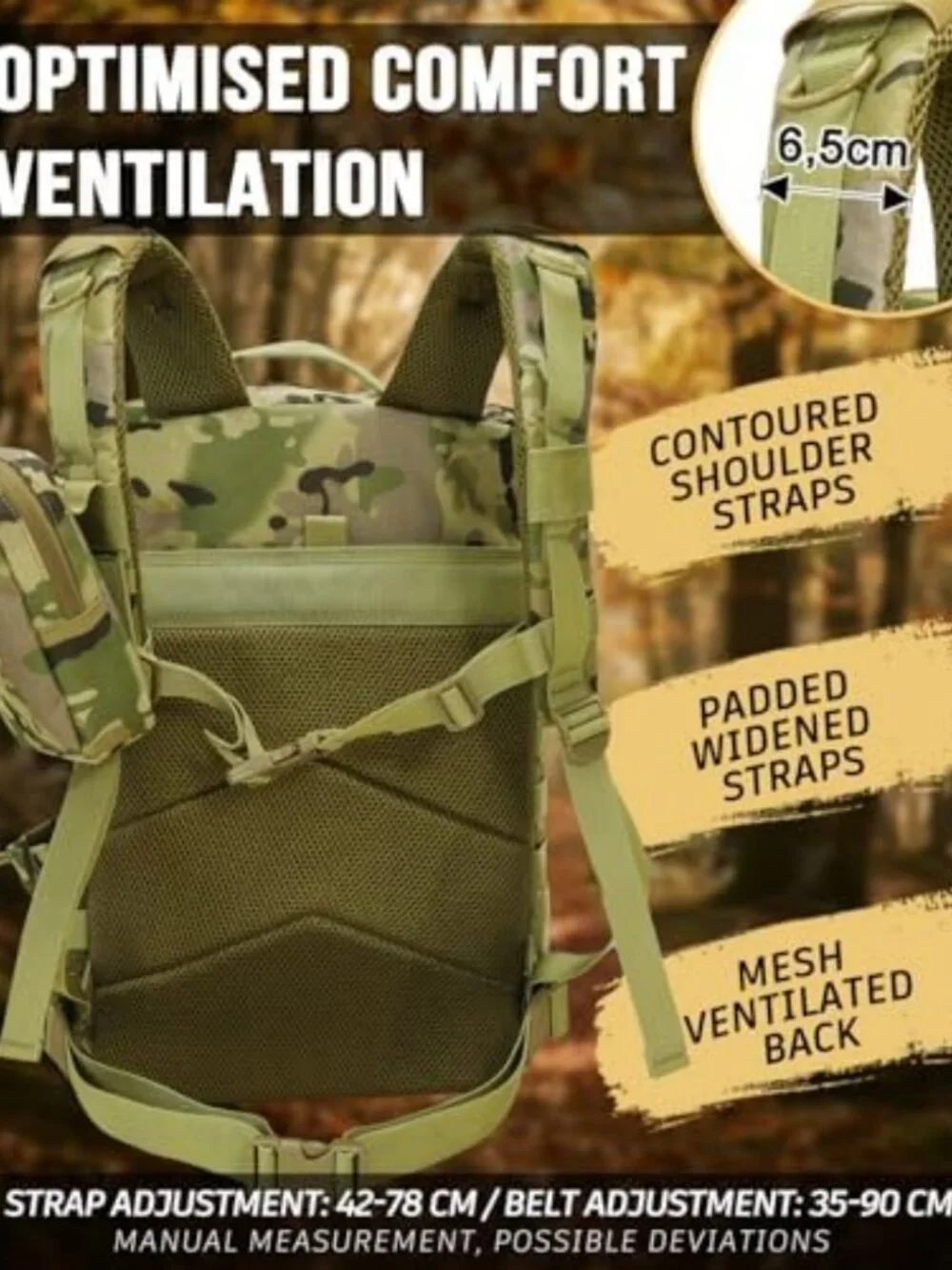 Tactical Military Backpack, Durable Molle Rucksack for Hiking, Camping, Travel